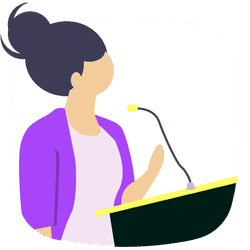 A person at a podium delivering a talk.
