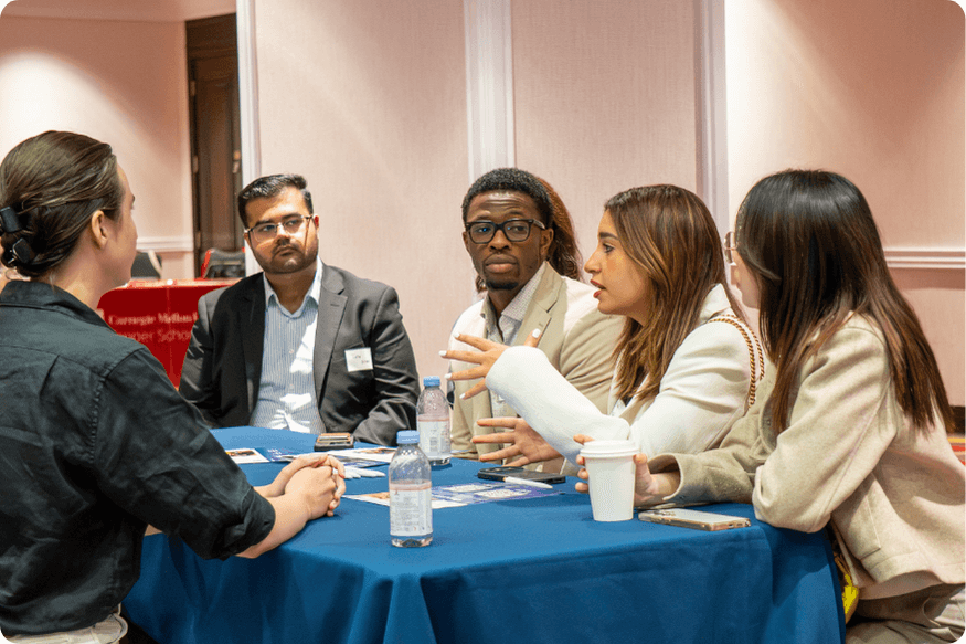 A candidate asking a question during a MeetUp